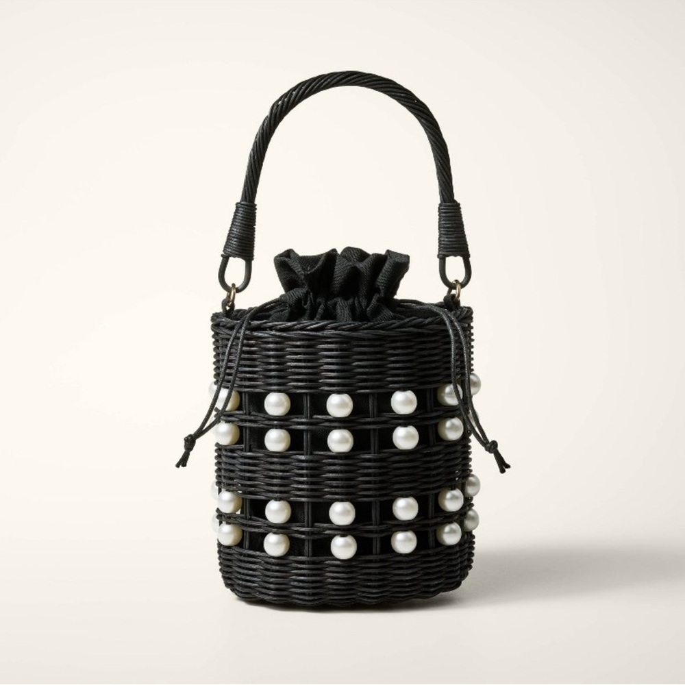 Kate Spade Target NWT - Pearl Embellished Basket Bucket Bag